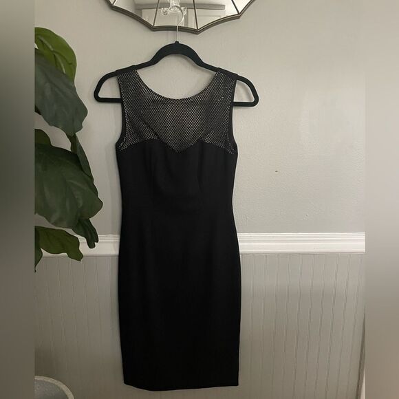 L'Agence For Intermix Embroidered-Mesh Fitted Dress Black Women's Size 2 - Picture 4 of 13